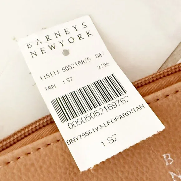 Barneys New York Animal Print Leather Brown Tote Bag w/ Pouch NEW - Picture 9 of 13